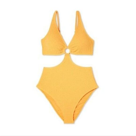 🆕🔥Shade & Shore Pucker Textured Ring Detail Monokini One Piece Swimsuit - Picture 4 of 6
